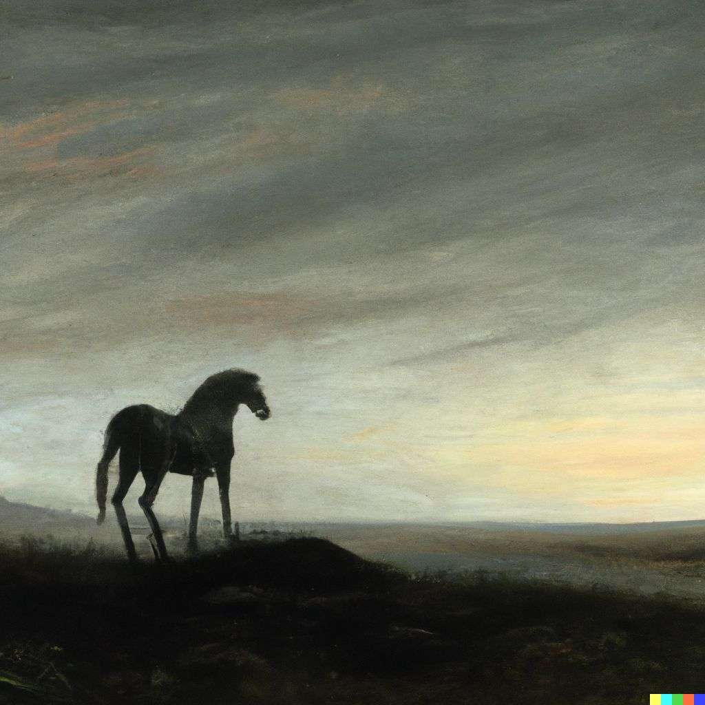 a horse, painting by Caspar David Friedrich